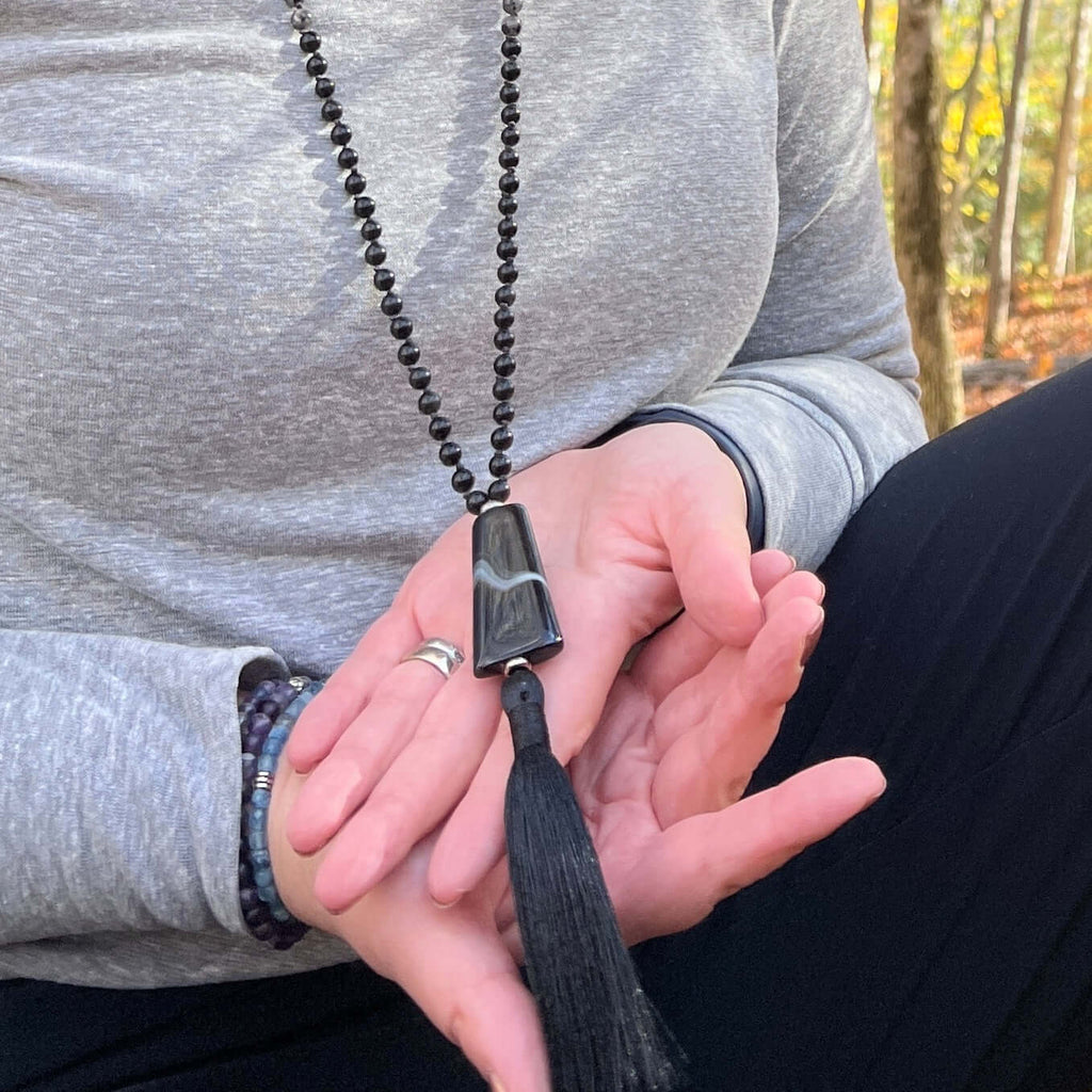 Light in the Darkness Meditation Mala – 108 Beads for Protection & Clarity