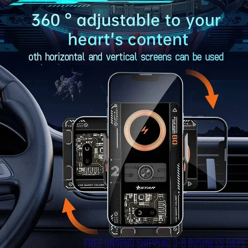 Auto Wireless Car Charger & Phone Holder Infrared Induction Fast Charging Station for iPhone & Samsung Ship from USA